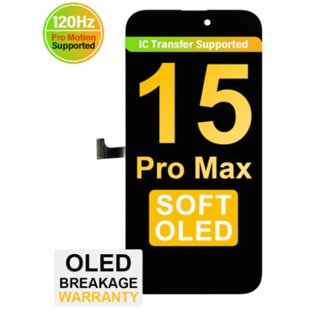Soft OLED Assembly-iPhone 15 Pro Max-Black-120 Hz
